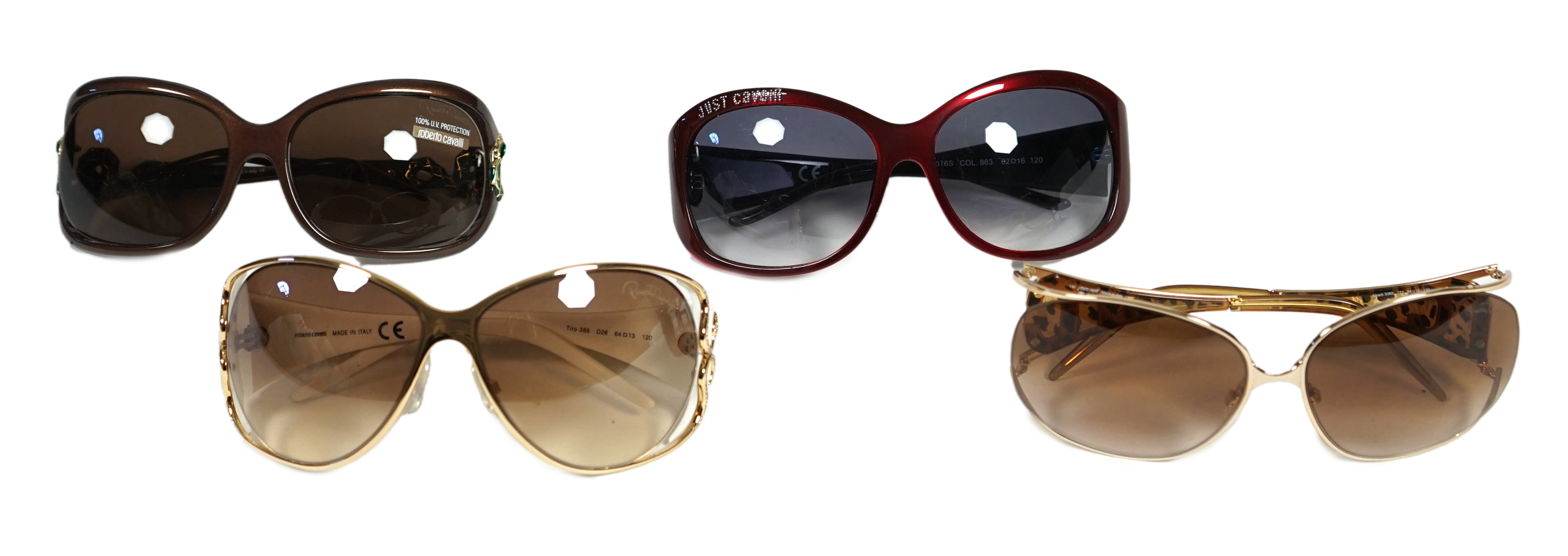 Four pairs of Roberto Cavalli lady's sunglasses